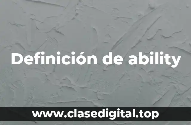 Definición de ability