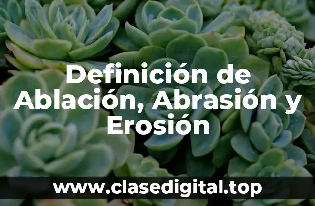 Definición de Ablación, Abrasión y Erosión