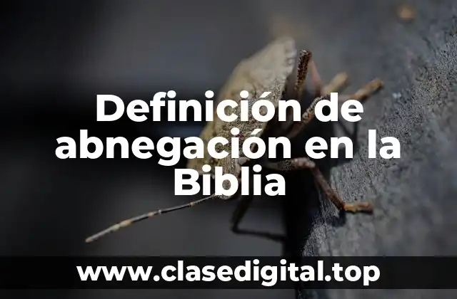 Definición de abnegación en la Biblia