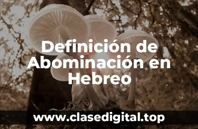 Definición de Abominación en Hebreo