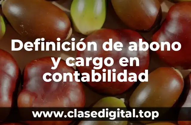 Definición de abono y cargo en contabilidad