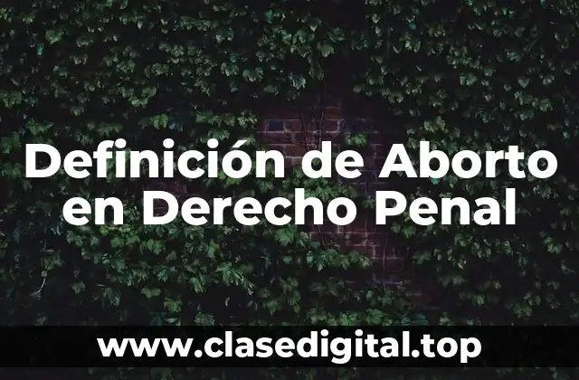 Definición de Aborto en Derecho Penal