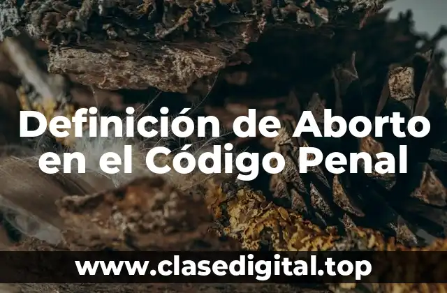 Definición de Aborto en el Código Penal