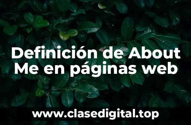 Definición de About Me en páginas web