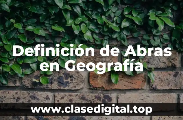 Definición de Abras en Geografía