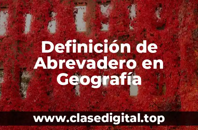 Definición de Abrevadero en Geografía