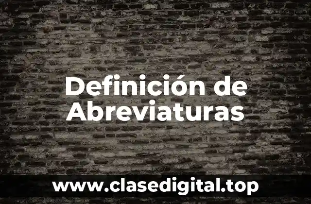 Definición de Abreviaturas
