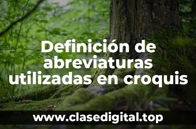 Ejemplos de abreviaturas utilizadas en croquis