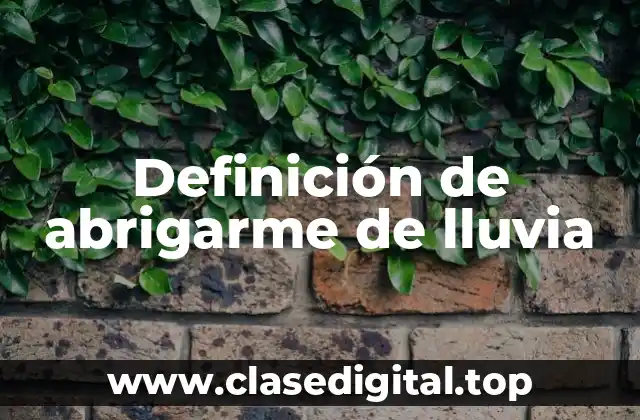 Definición de abrigarme de lluvia