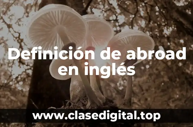 Definición de abroad en inglés
