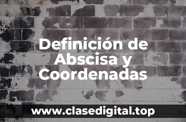 Definición de Abscisa y Coordenadas