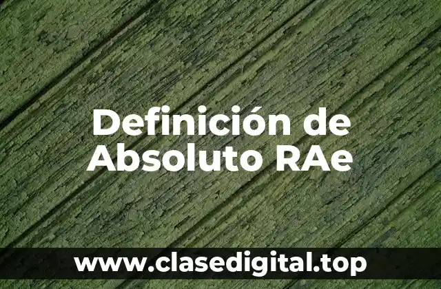 Definición de Absoluto RAe