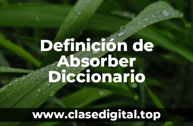 Definición de Absorber Diccionario