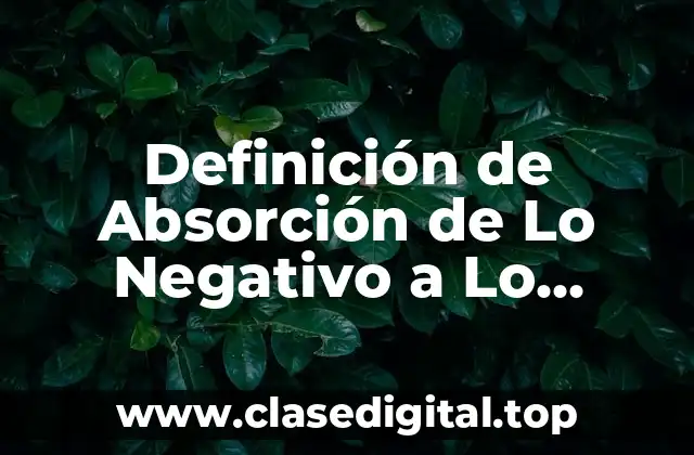 Definición de Absorción de Lo Negativo a Lo Positivo