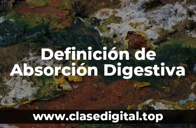 Definición de Absorción Digestiva