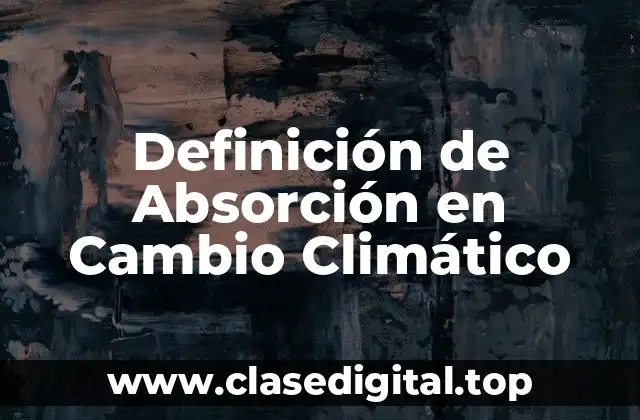 Definición de Absorción en Cambio Climático