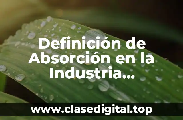 Definición de Absorción en la Industria Alimentaria