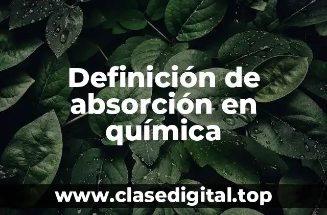 Ejemplos de absorción en química