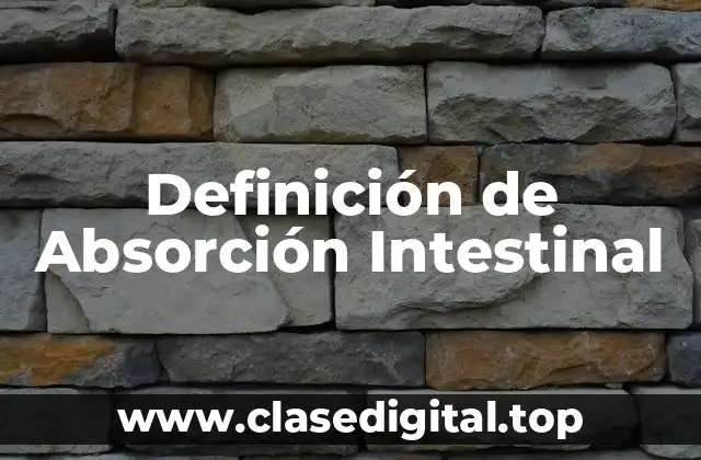 Definición de Absorción Intestinal