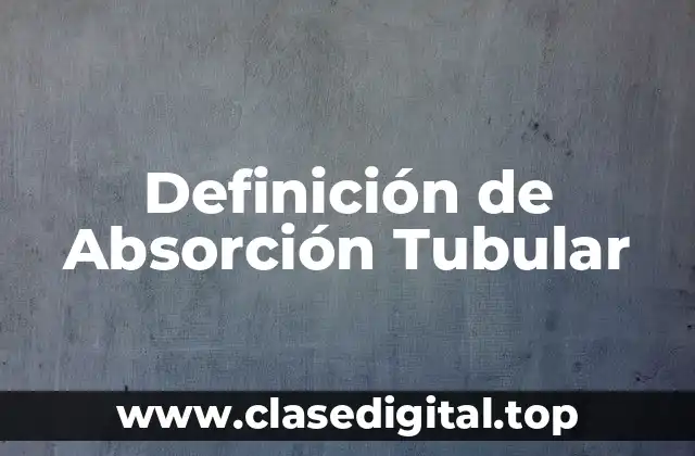 Definición de Absorción Tubular
