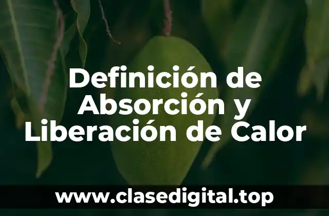 Definición de Absorción y Liberación de Calor