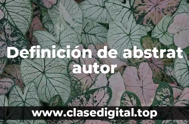 Definición de abstrat autor