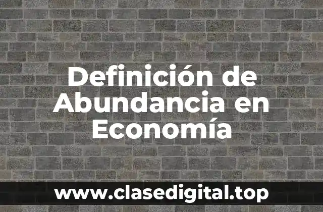 Definición de Abundancia en Economía