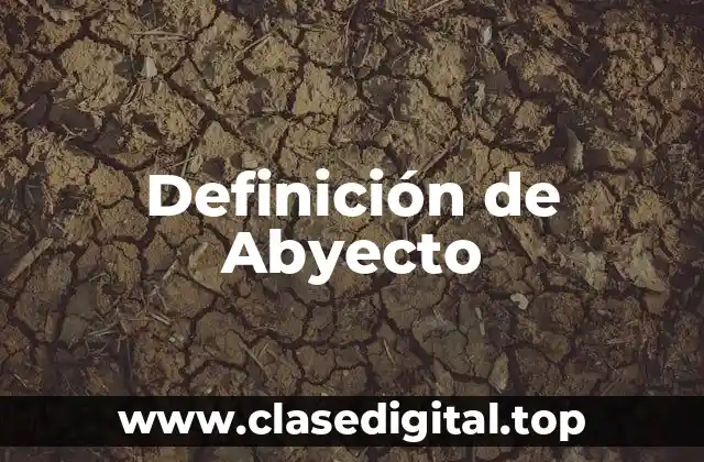 Definición de Abyecto