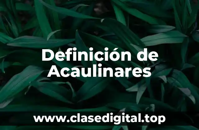 Definición de Acaulinares