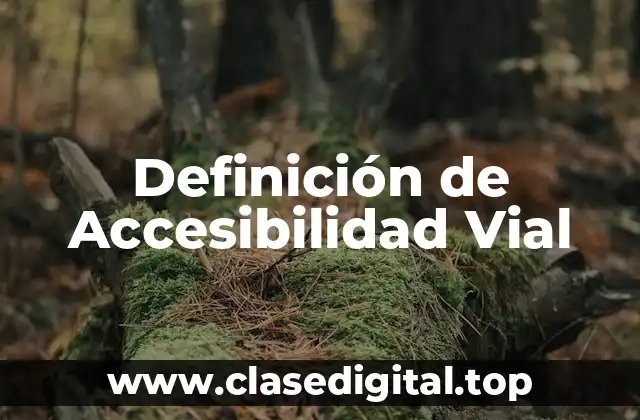 Definición de Accesibilidad Vial