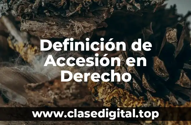 Definición de Accesión en Derecho
