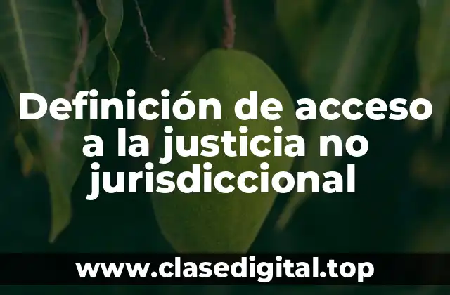 Definición de acceso a la justicia no jurisdiccional