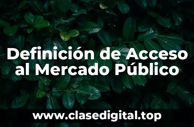 Definición de Acceso al Mercado Público