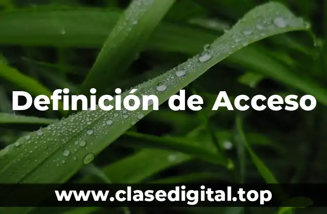 📗 Definición técnica de Acceso