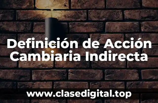 Definición de Acción Cambiaria Indirecta