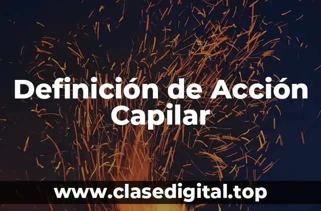 Definición de Acción Capilar