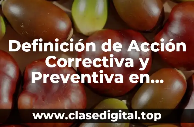 Definición de Acción Correctiva y Preventiva en Enfermería