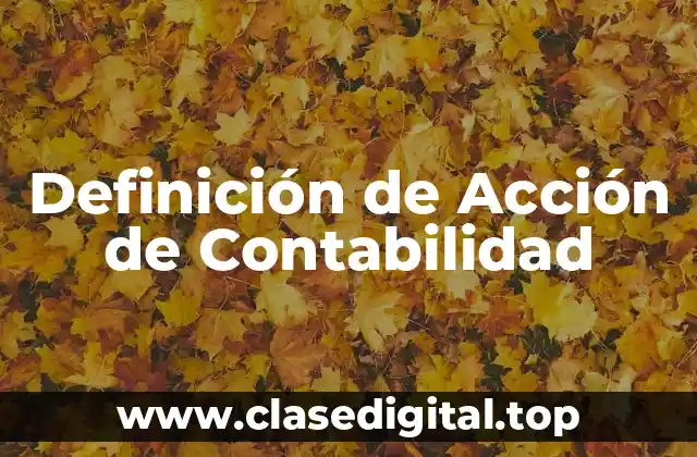 Definición de Acción de Contabilidad