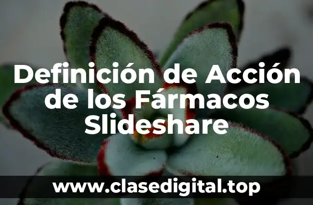 ✨ Definición Técnica de Acción de los Fármacos