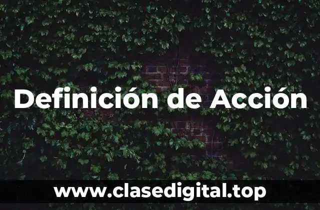 📗 Definición técnica de Acción