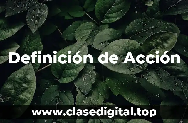 📗 Definición técnica de Acción