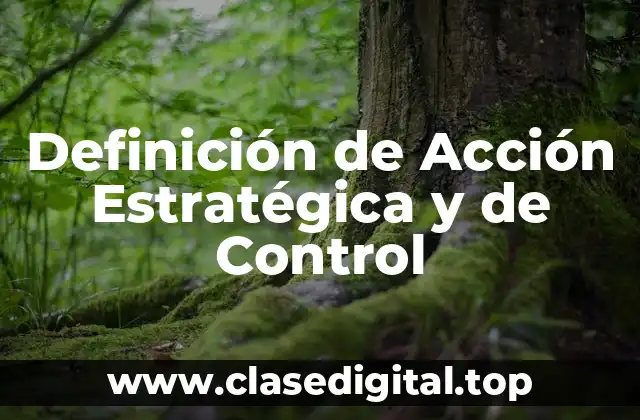 Definición de Acción Estratégica y de Control