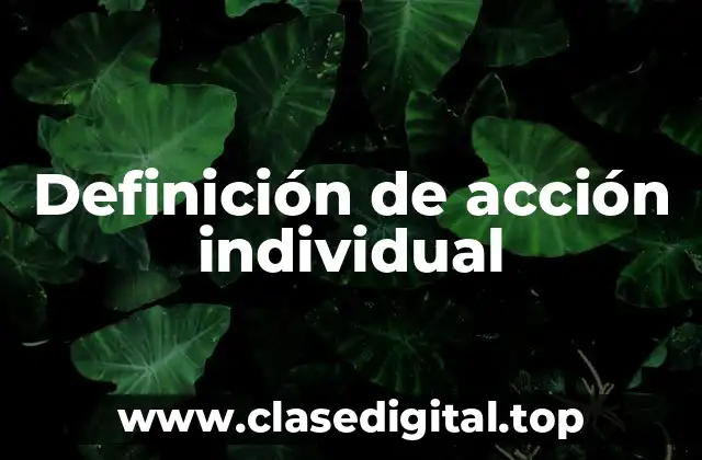 ✳️ Definición técnica de acción individual