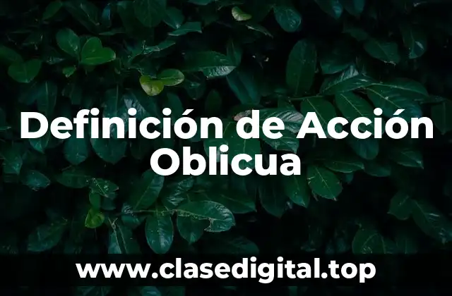 📗 Definición técnica de Acción Oblicua