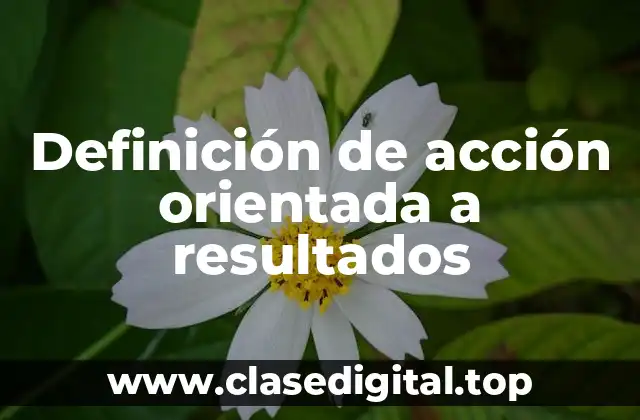 Definición de acción orientada a resultados