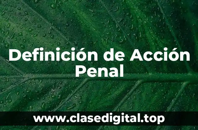 ➡️ Definición técnica de Acción Penal