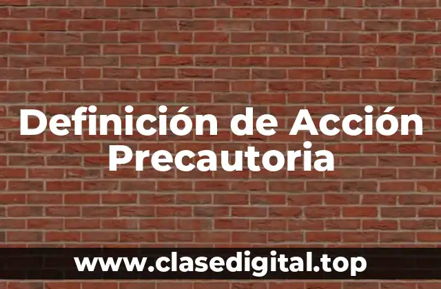 Definición de Acción Precautoria