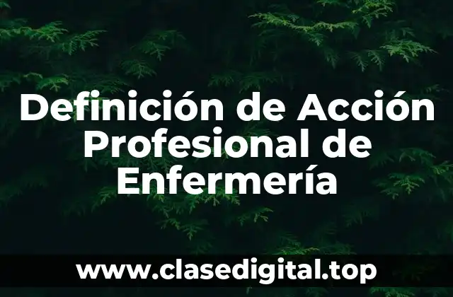 Definición de Acción Profesional de Enfermería
