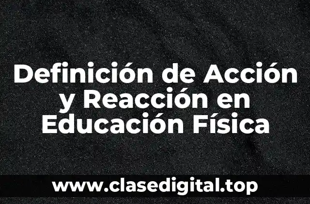📗 Definición técnica de Acción y Reacción en Educación Física