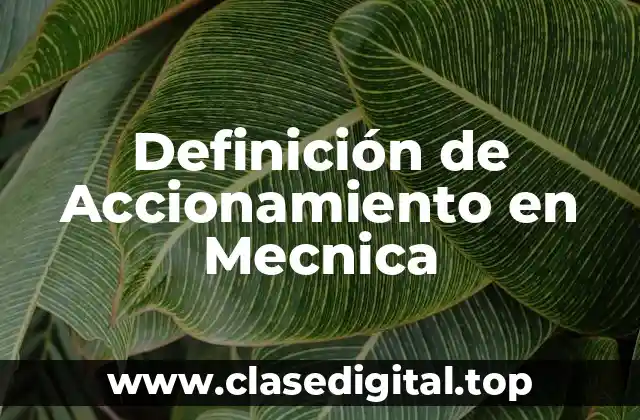 Definición de Accionamiento en Mecnica